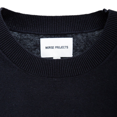 Norse Projects Rhys Cotton Linen T-Shirt Dark Navy N45-06007187 Degli Uberti